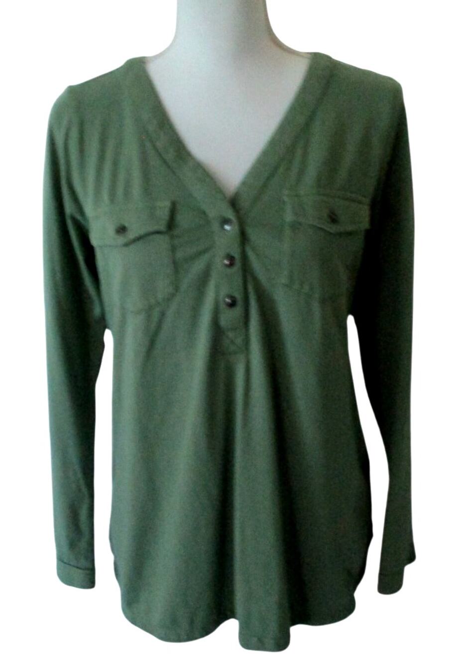 J. Jill Women's Green Long Sleeve Cotton Shirt Size Small